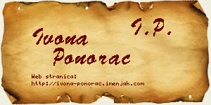 Ivona Ponorac vizit kartica
